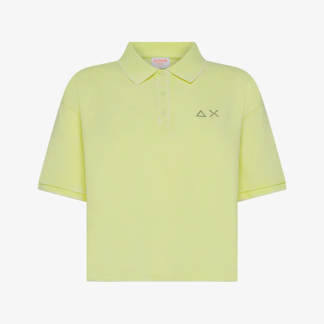 Outlet Polo cropped in piquet di cotone stone Donna Polo
