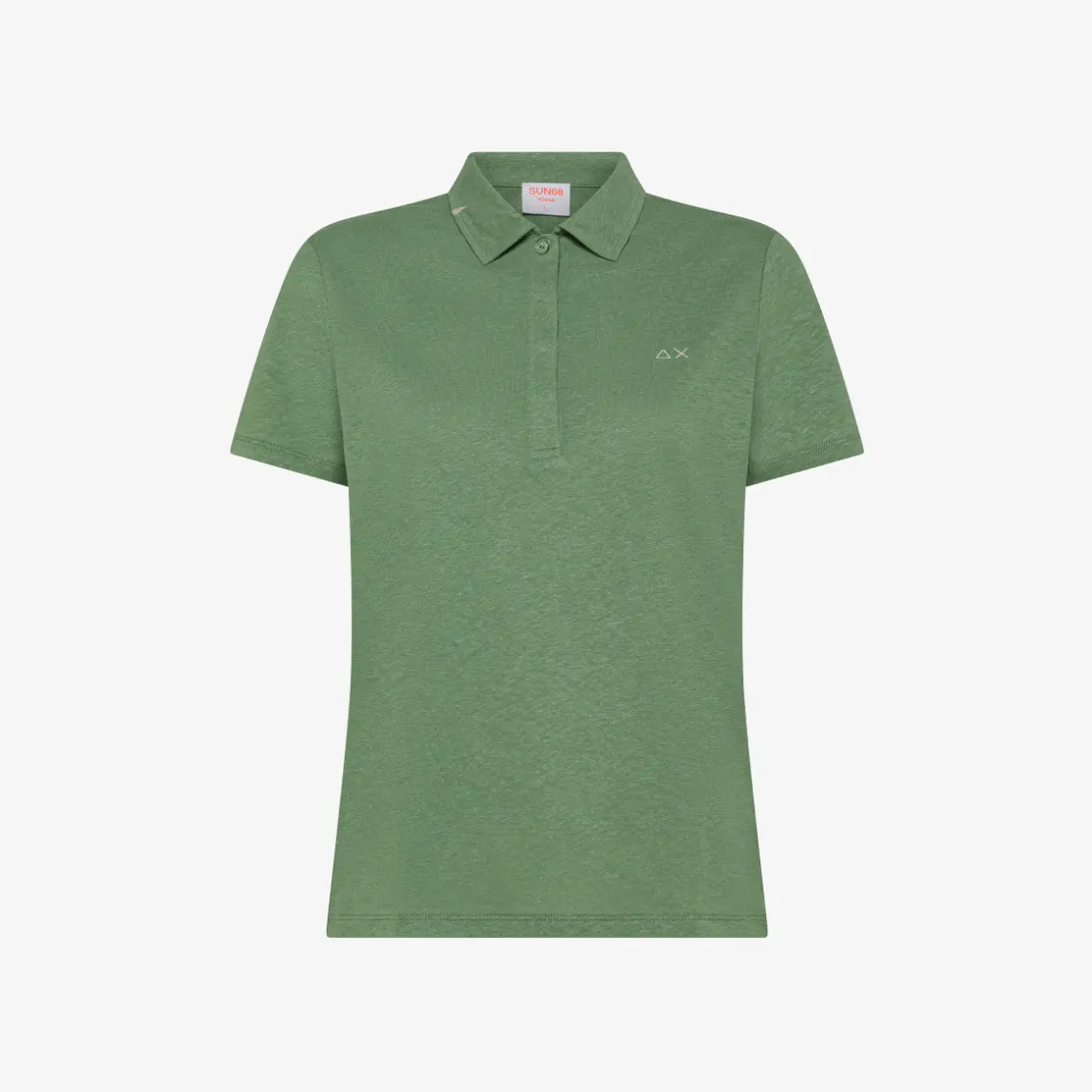 Fashion Polo in lino e cotone verde salvia Donna Polo