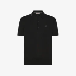 Online Polo in maglia di cotone nero Uomo Maglie