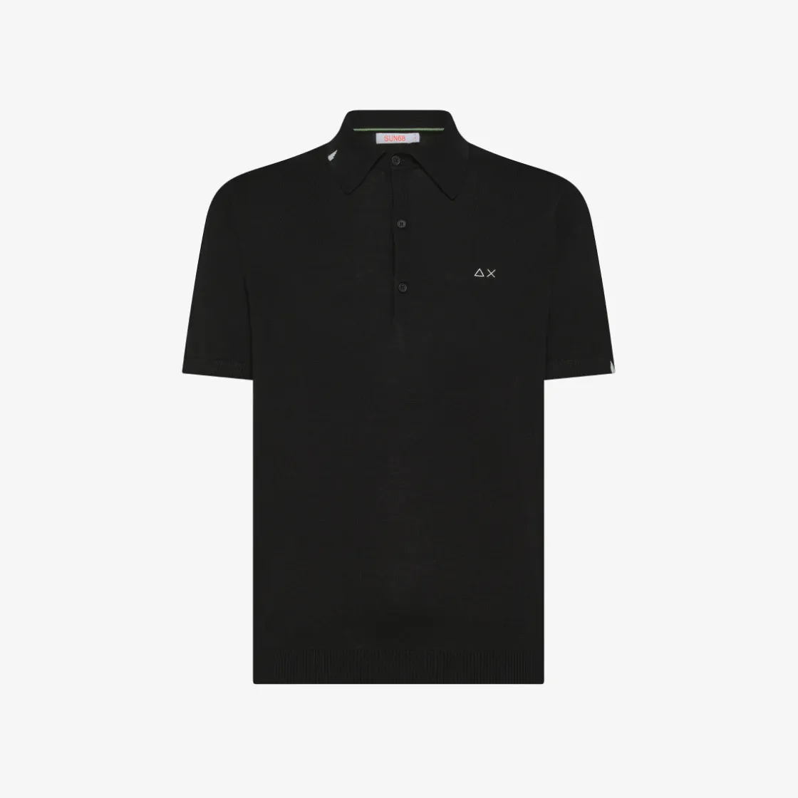 Online Polo in maglia di cotone nero Uomo Maglie