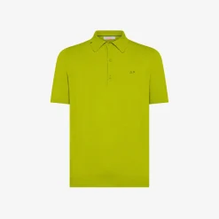Discount Polo in maglia di cotone verde oliva Uomo Maglie