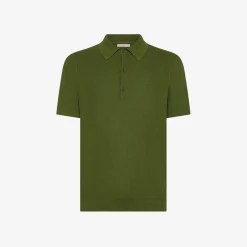 New Polo in maglia di cotone verde scuro Uomo Maglie