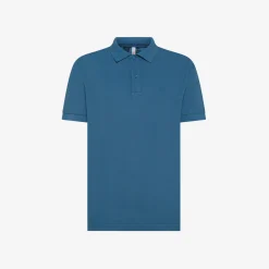 Clearance Polo in piquet di cotone avio scuro Uomo Polo