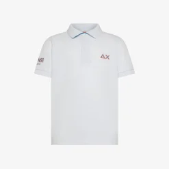 Sale Polo in piquet di cotone bianco Beachwear Bimbo|Polo