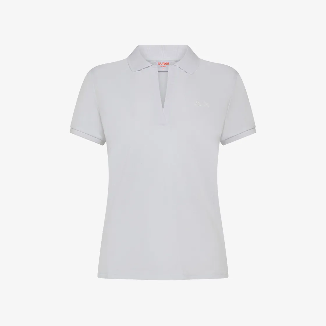 Fashion Polo in piquet di cotone bianco con logo in strass Donna Polo