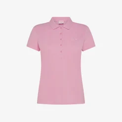 Hot Polo in piquet di cotone geranio con logo in strass Donna Polo