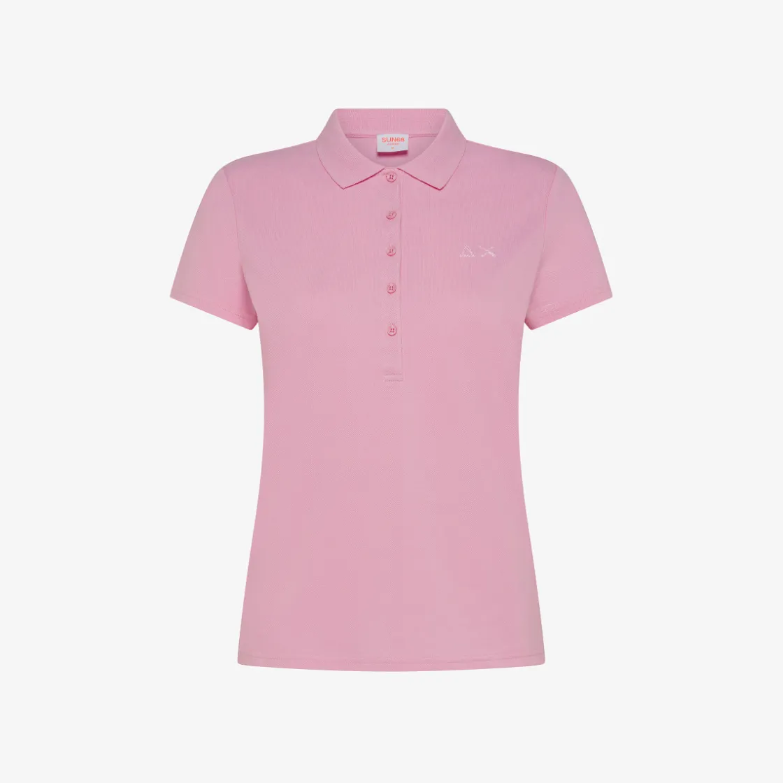 Hot Polo in piquet di cotone geranio con logo in strass Donna Polo