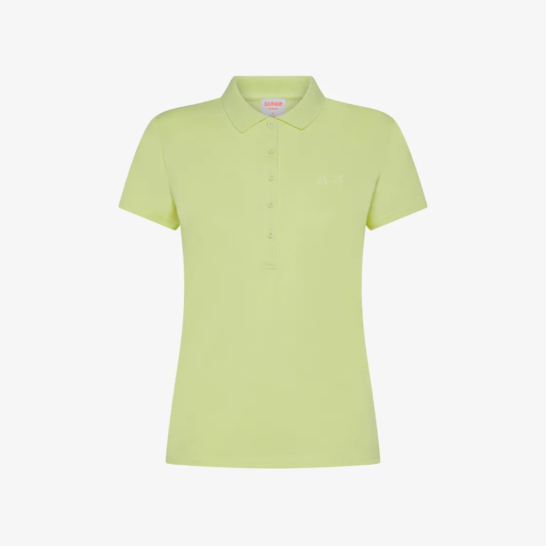 Best Polo in piquet di cotone giallo limone con logo in strass Donna Polo