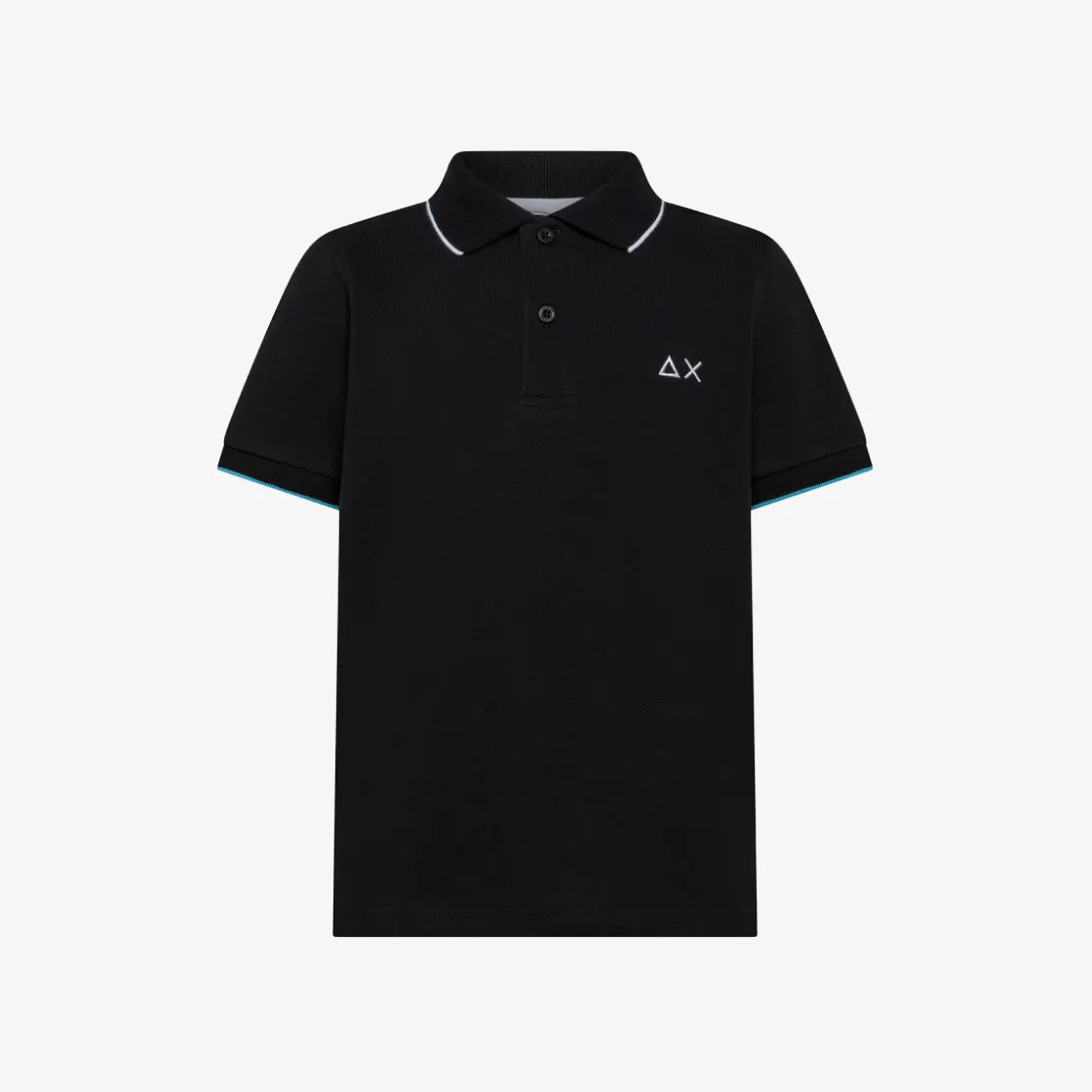 Hot Polo nera con riga a contrasto Bambino Polo
