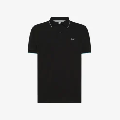 New Polo nera con riga a contrasto Uomo Polo