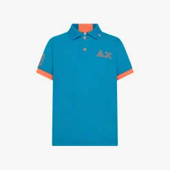 Online Polo ottanio chiaro con bottoni fluo Bambino Polo