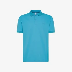New Polo turchese con riga a contrasto Uomo Polo