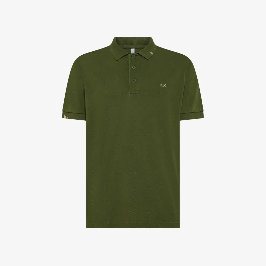 Fashion Polo verde scuro con dettagli destroyed Uomo Polo
