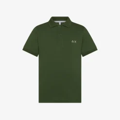 New Polo verde scuro con logo ricamato Bambino Polo