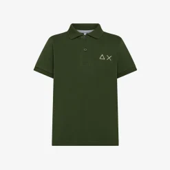 Hot Polo verde scuro con maxi logo Bambino Polo