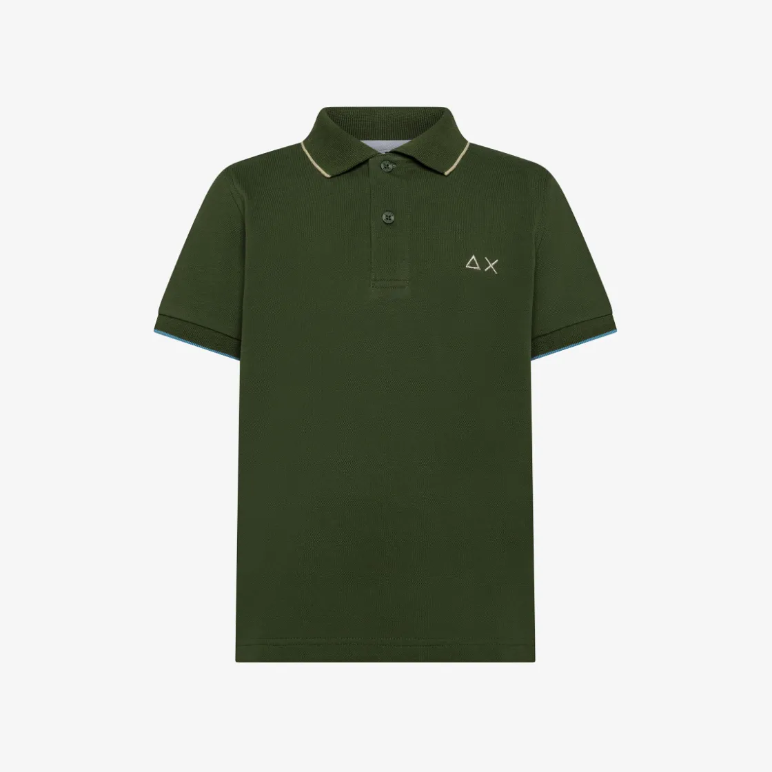 Sale Polo verde scuro con riga a contrasto Bambino Polo