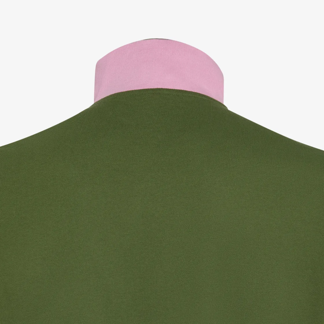 New Polo verde scuro con sottocollo a contrasto Uomo Beachwear Uomo