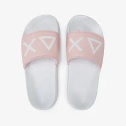 Best Sandali slide in PU bianco e rosa Donna Ciabatte|Accessori