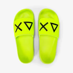 Online Sandali slide in PU giallo fluo Uomo Ciabatte|Accessori