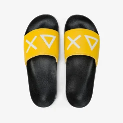 Best Sandali slide in PU nero e giallo Uomo Ciabatte|Accessori