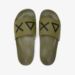 Fashion Sandali slide in PU verde militare Uomo Ciabatte|Accessori
