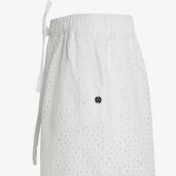 Online Shorts in cotone Sangallo bianco Donna Pantaloni|Beachwear Donna
