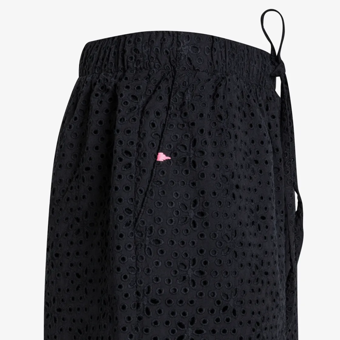 Clearance Shorts in cotone Sangallo nero Donna Pantaloni|Beachwear Donna