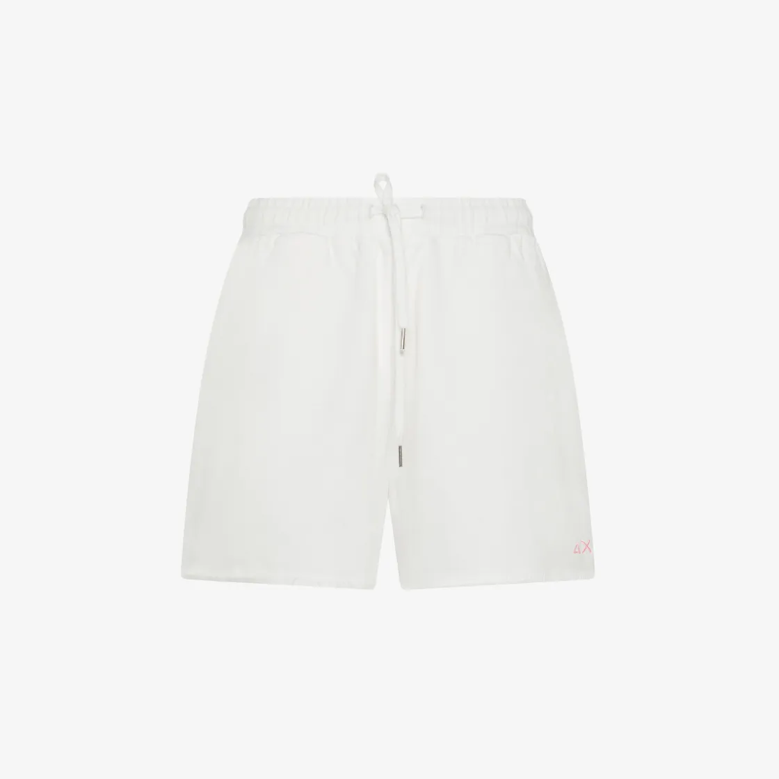 New Shorts in felpa di cotone bianco panna Donna Pantaloni|Felpe