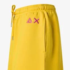 Online Shorts in felpa di cotone giallo Donna Pantaloni|Felpe