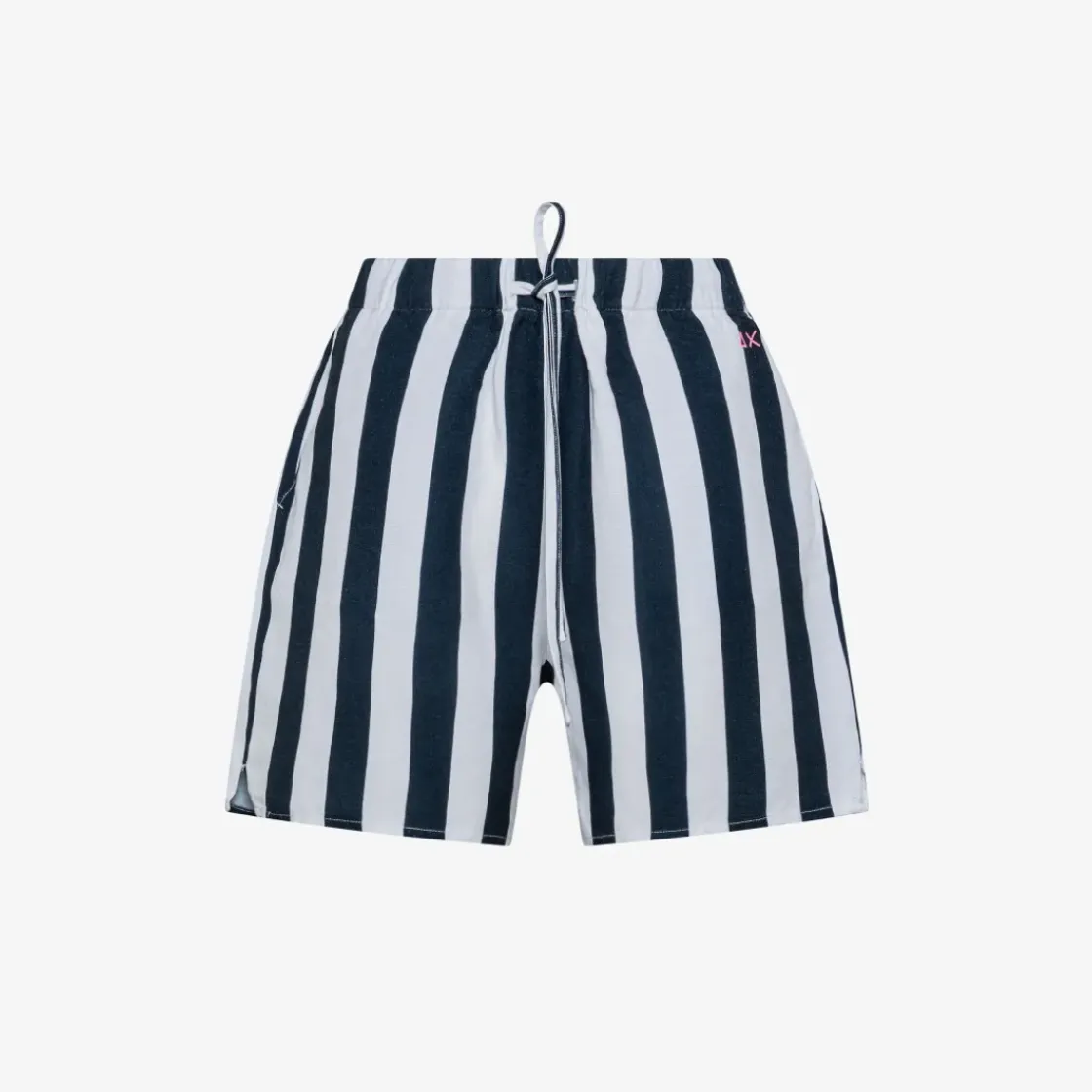 Clearance Shorts in lino a righe bianche e fucsia Donna Pantaloni|Beachwear Donna