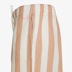 Best Shorts in lino a righe bianche e cammello Donna Pantaloni|Beachwear Donna