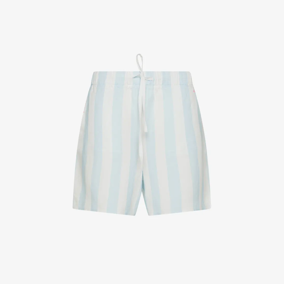 Online Shorts in lino a righe bianche e azzurre Donna Pantaloni|Beachwear Donna