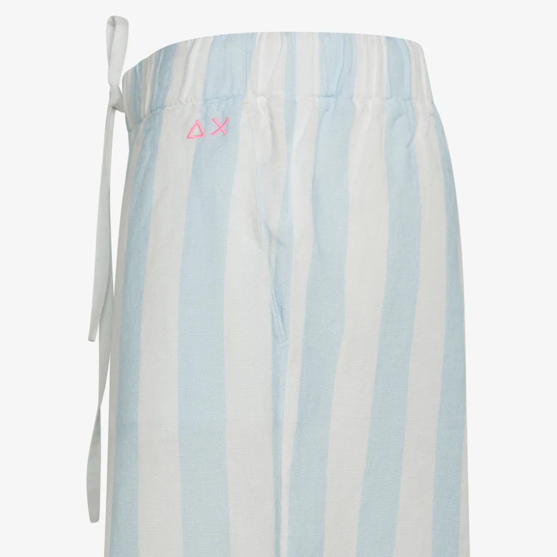 Online Shorts in lino a righe bianche e azzurre Donna Pantaloni|Beachwear Donna