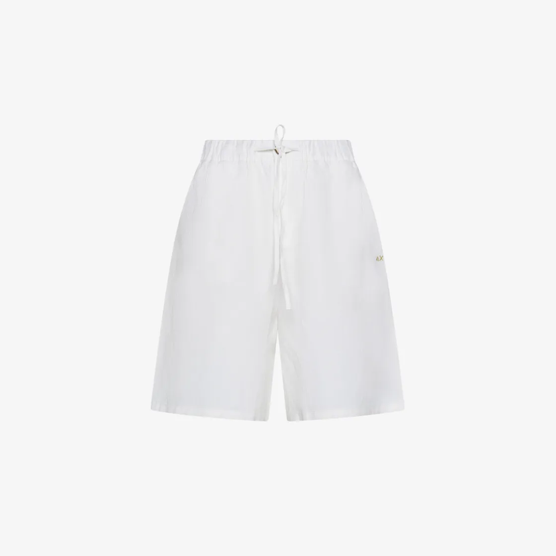 Outlet Shorts in lino bianco con coulisse Donna Pantaloni