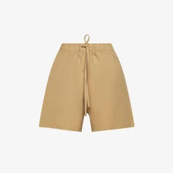 Online Shorts in lino cammello Donna Pantaloni|Beachwear Donna