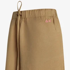 Online Shorts in lino cammello Donna Pantaloni|Beachwear Donna