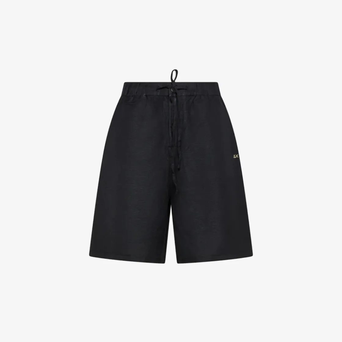 Online Shorts in lino nero con coulisse Donna Pantaloni