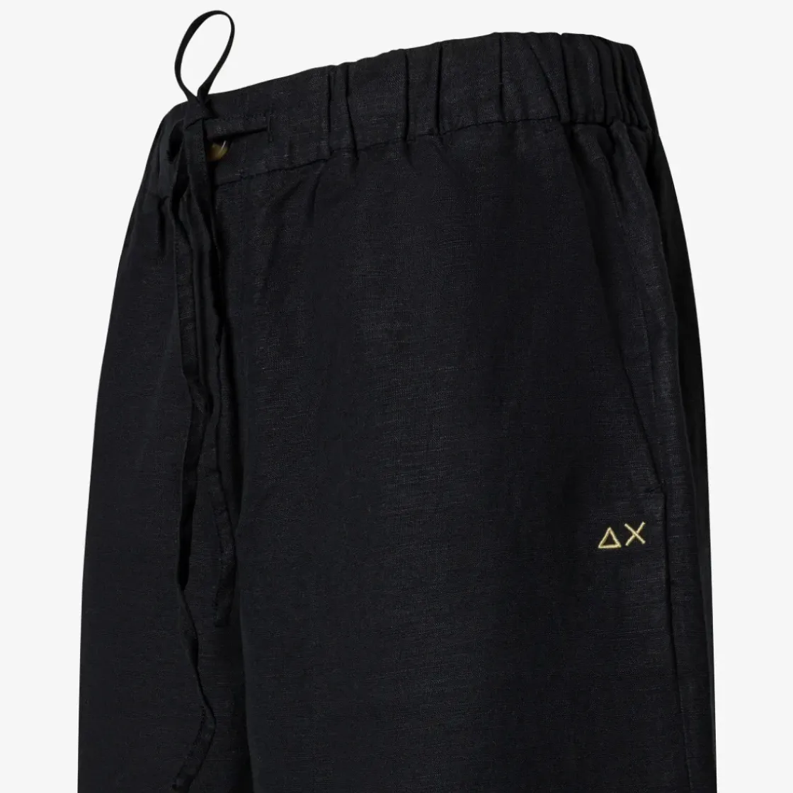 Online Shorts in lino nero con coulisse Donna Pantaloni
