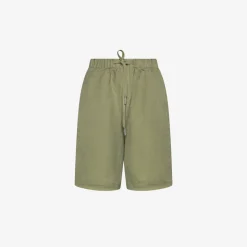 Outlet Shorts in lino verde salvia con coulisse Donna Pantaloni
