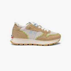Hot Sneaker Ally Ethnic in suede e nylon beige Donna Scarpe|Donna