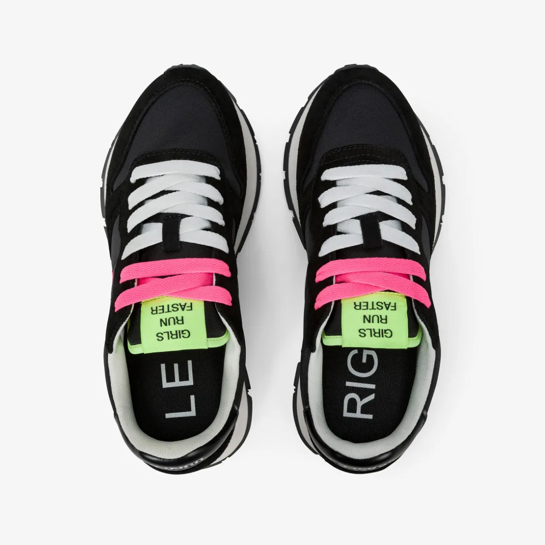 Online Sneaker Ally in suede e nylon nero e fucsia fluo Donna Scarpe|Donna