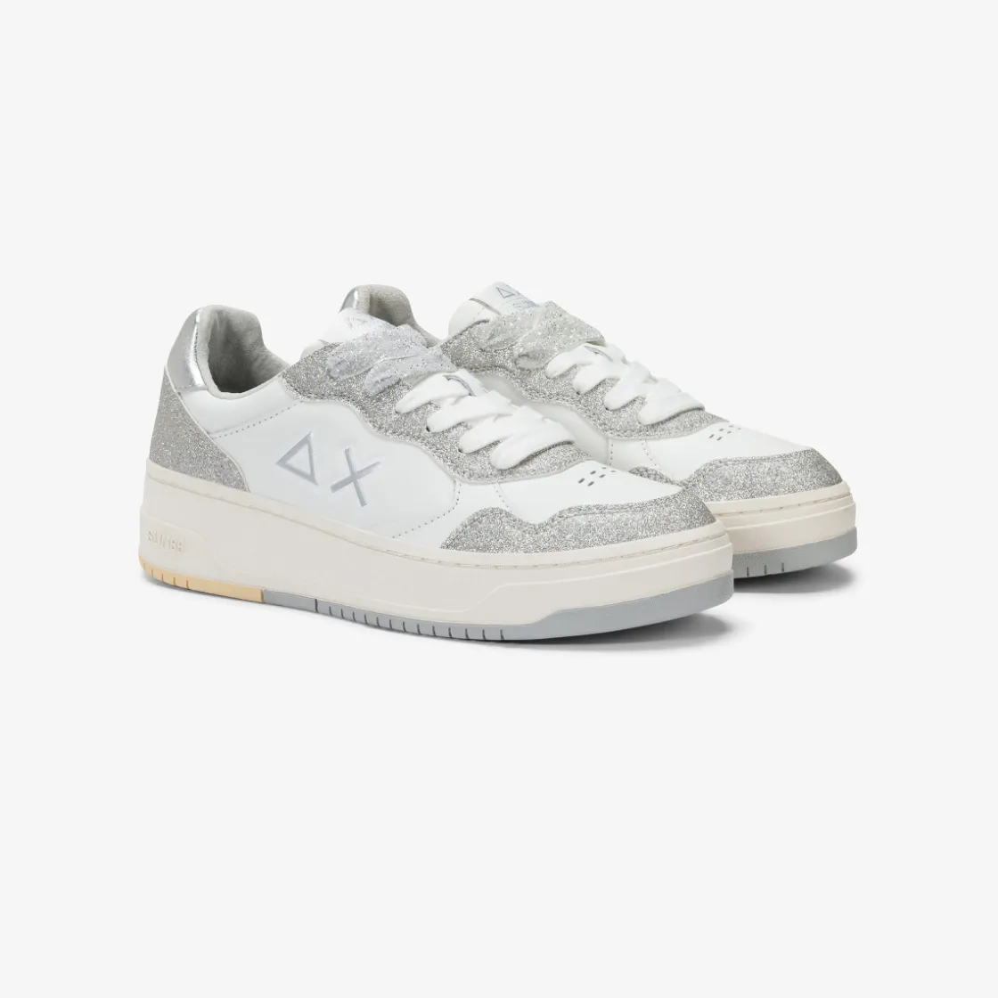 Outlet Sneaker Basket Love Lady in pelle e suede bianco e argento Donna Scarpe|Donna