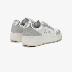 Outlet Sneaker Basket Love Lady in pelle e suede bianco e argento Donna Scarpe|Donna