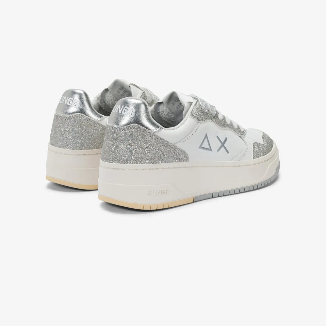 Outlet Sneaker Basket Love Lady in pelle e suede bianco e argento Donna Scarpe|Donna