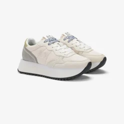 Clearance Sneaker Big Ally in suede e nylon bianco panna Donna Scarpe|Donna