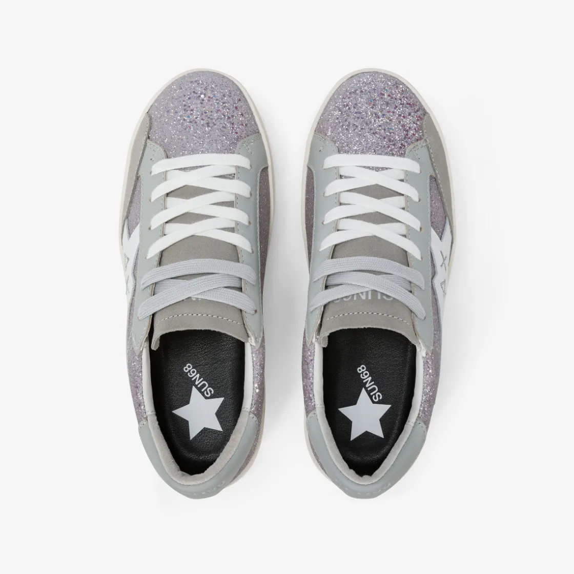 Hot Sneaker Big Katy Glitter in pelle argento Donna Scarpe|Donna
