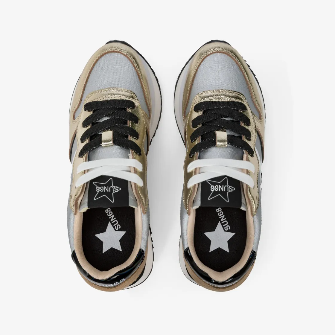 Outlet Sneaker Big Stargirl Printed in pelle e nylon oro Donna Scarpe|Donna