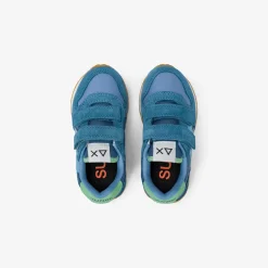 Best Sneaker Boy's Jaki Bicolor in suede e nylon avio e avio scuro Bambino Scarpe|Bambino