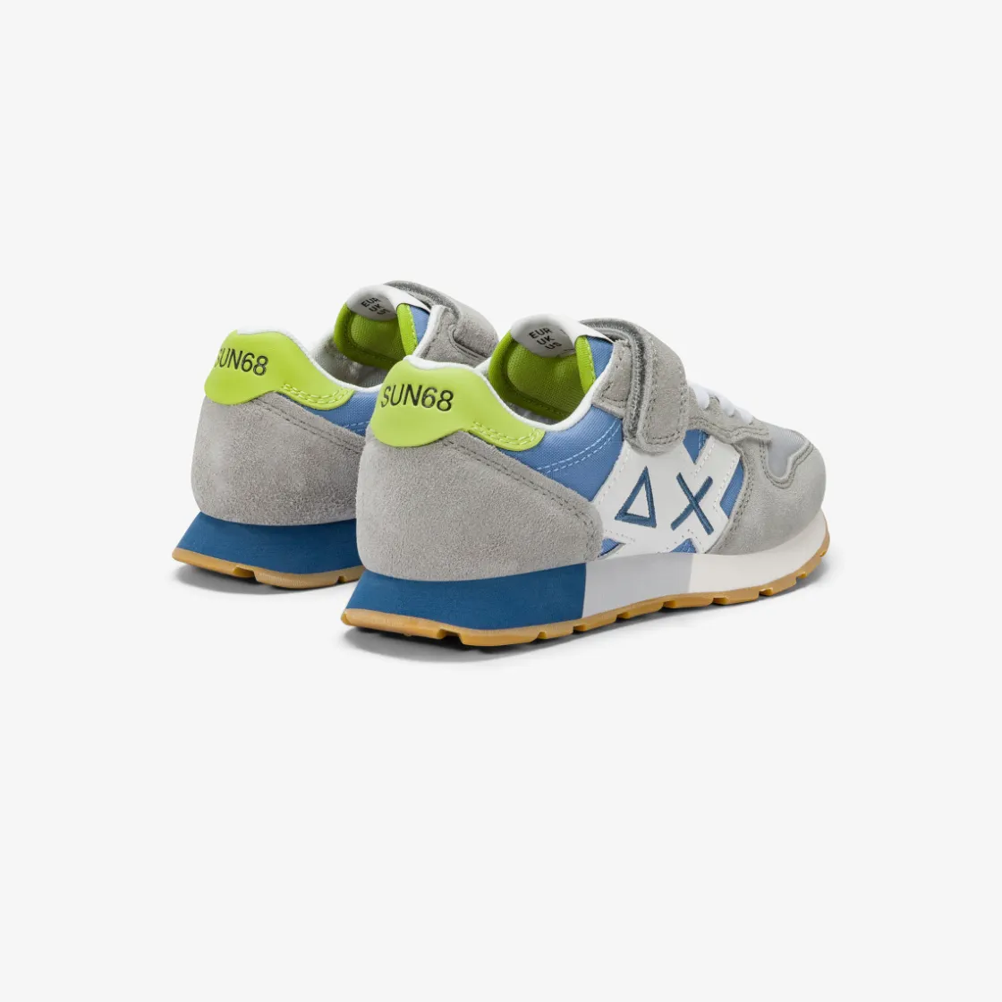 New Sneaker Boy's Jaki Bicolor in suede e nylon grigio chiaro e avio Bambino Scarpe|Bambino