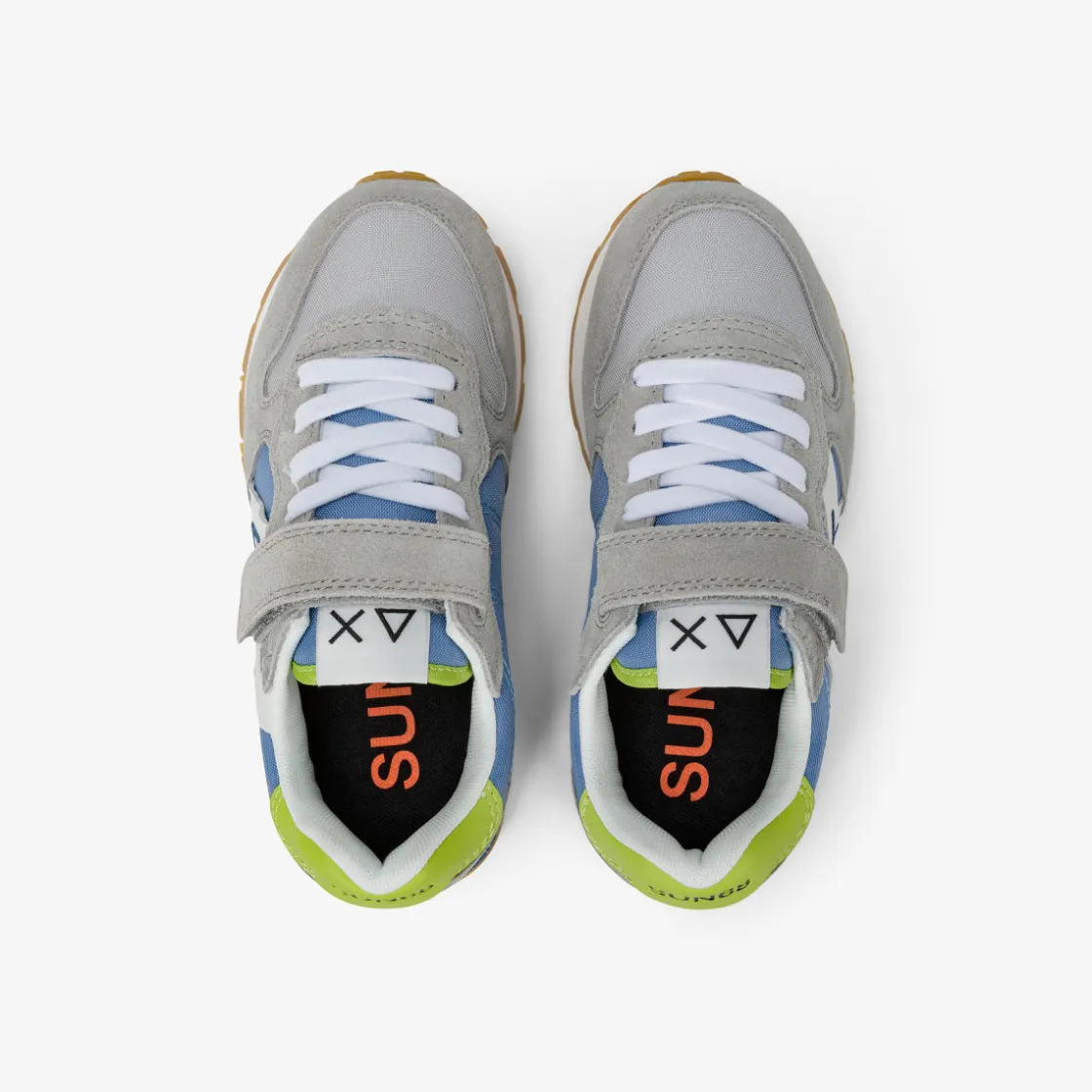 New Sneaker Boy's Jaki Bicolor in suede e nylon grigio chiaro e avio Bambino Scarpe|Bambino